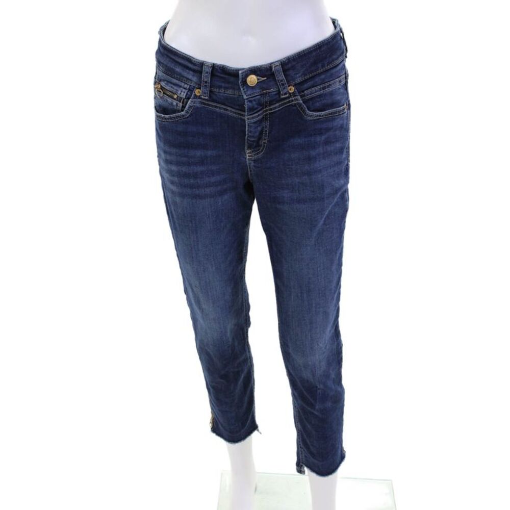 MAC Rich Jeans Womens Cotton Zip Button Slim Leg Denim Jeans Blue Size EUR 26